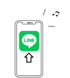 LINEでメッセージ送信を行うスマホイメージ